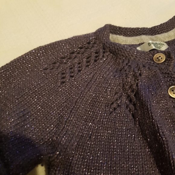 Baby Boden girls purple with metallic thread sweater 6-12 months - Picture 4 of 5